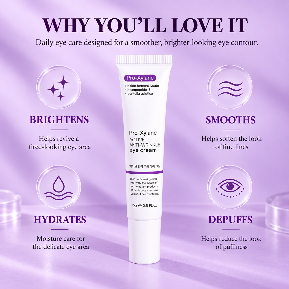 Anti-Aging Eye Cream for Dark Circles with Pro-Xylane