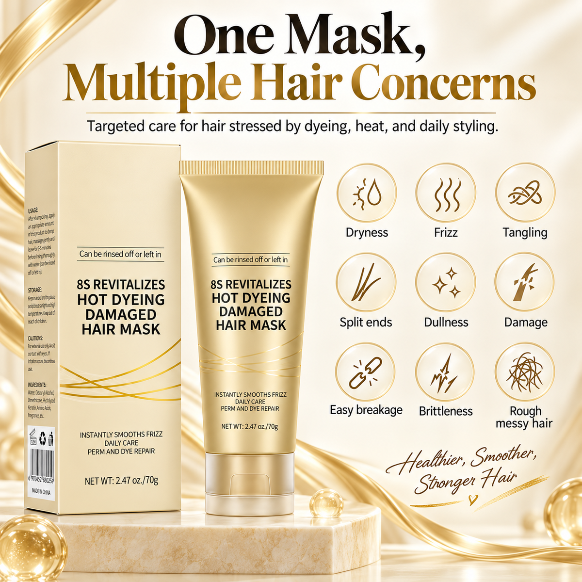 8S Revitalizes Hot Dyeing Damaged Hair Mask