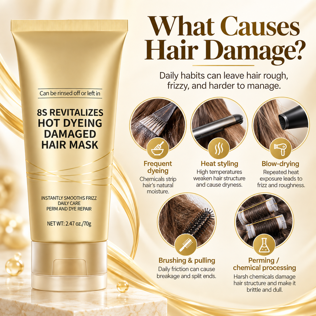 8S Revitalizes Hot Dyeing Damaged Hair Mask