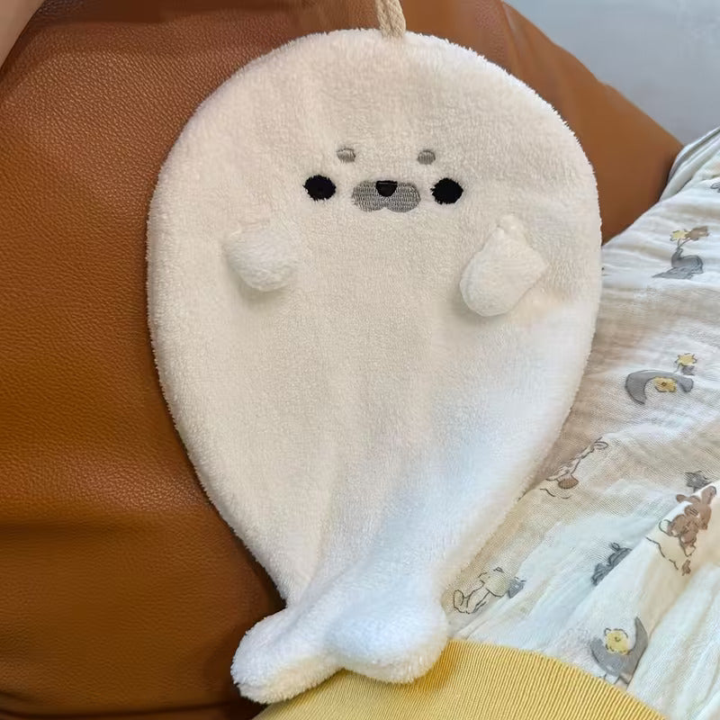 Cute Seal Hanging Hand Towel for Bathroom