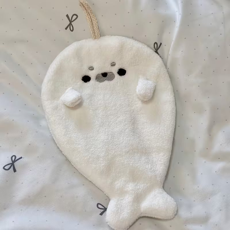 Cute Seal Hanging Hand Towel for Bathroom