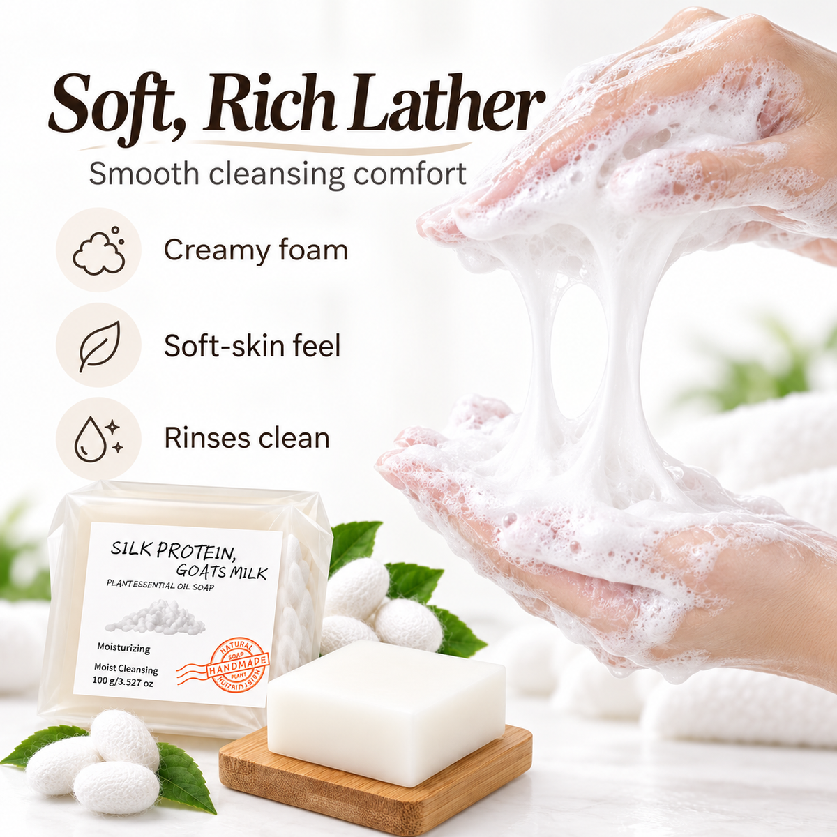 Goat Milk Soap Bar with Silk Protein