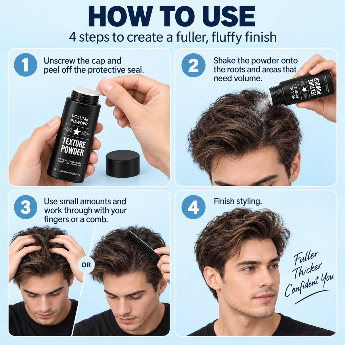 Hair Texture Powder for Men – Volume & Matte Finish