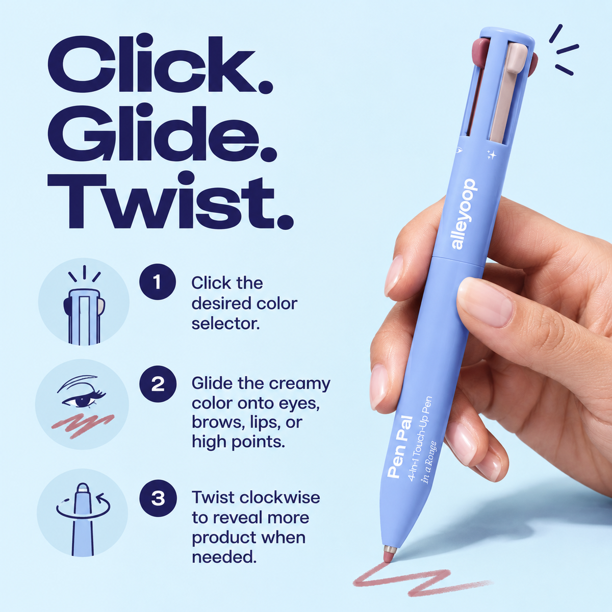 How to use Alleyoop Pen Pal 4-in-1 Touch-Up Pen