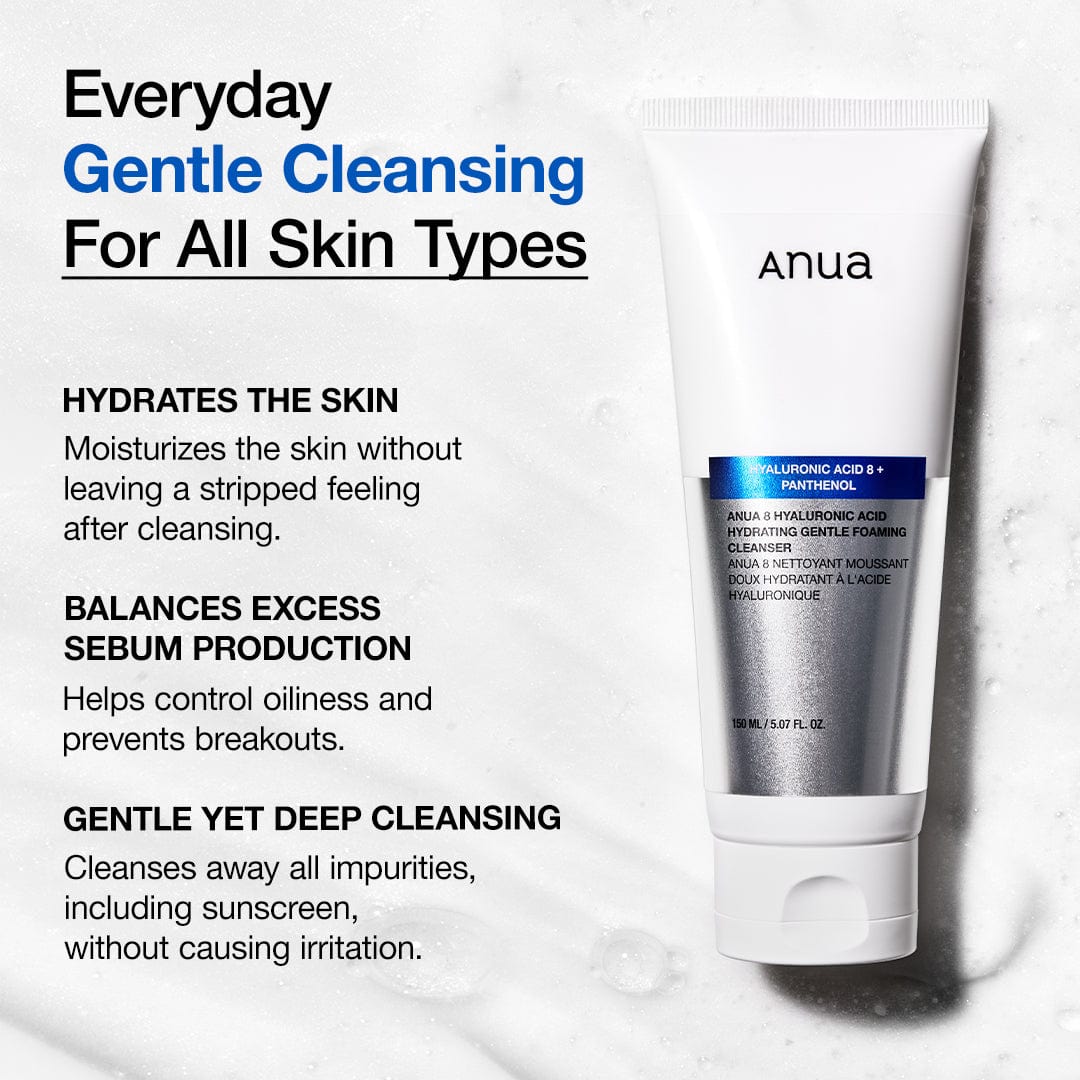 Anua foaming cleanser hydration and gentle cleansing features