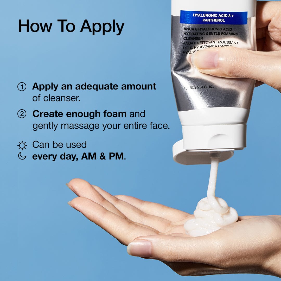 Anua foaming cleanser application instructions