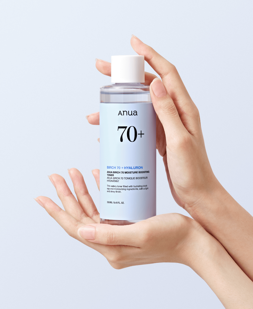 Anua Birch 70 Moisture Boosting Toner bottle held in hands