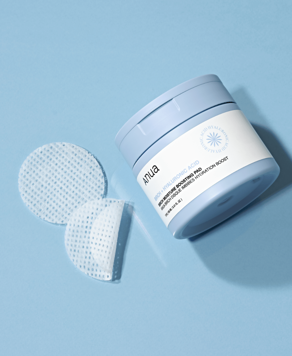 Anua Birch Moisture Boosting Pad jar and waffle-textured pads