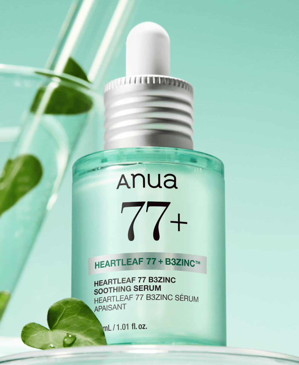 Anua Heartleaf 77 B3Zinc Soothing Serum official heartleaf ingredient photograph