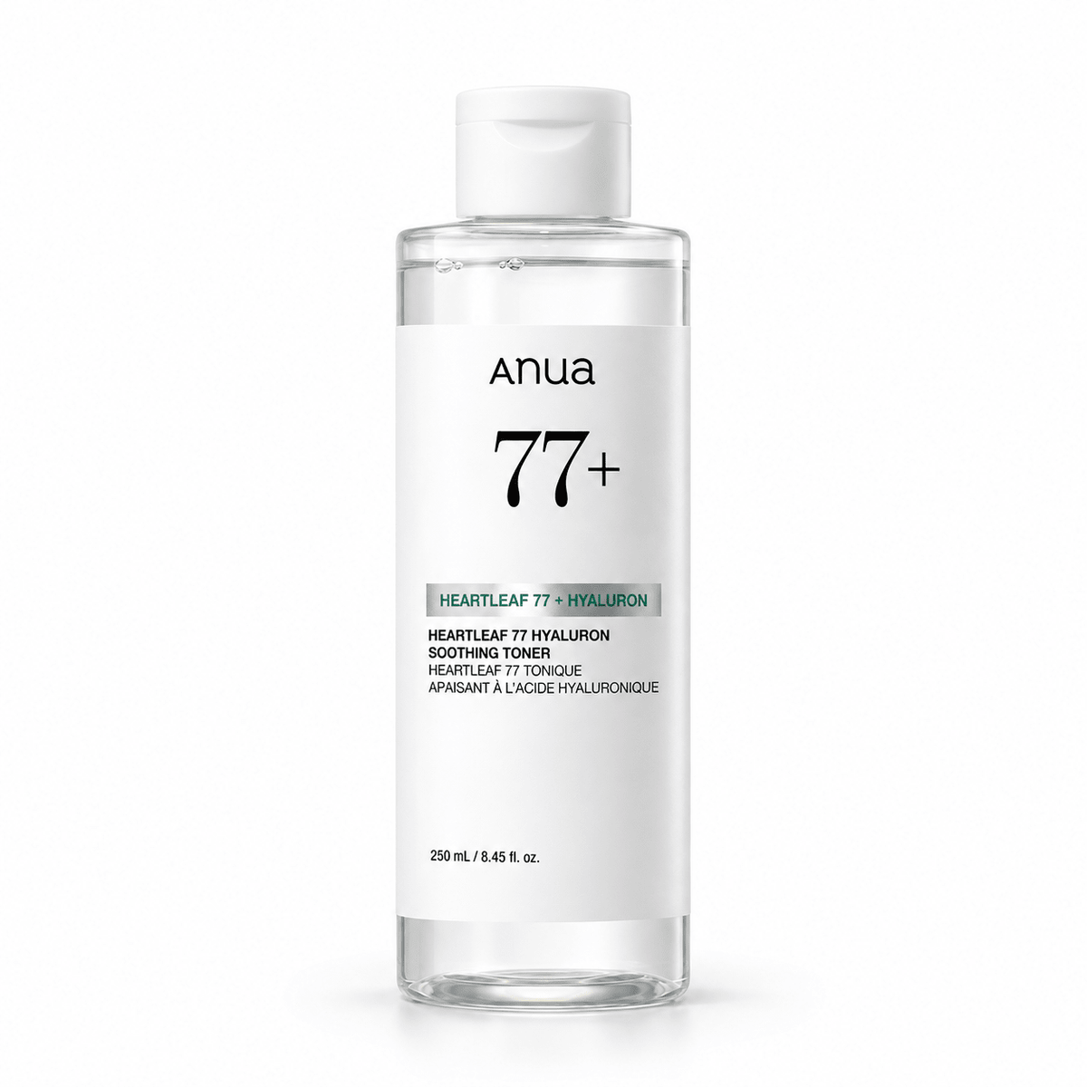 Anua Heartleaf 77 Hyaluron Soothing Toner 250ml bottle with white cap