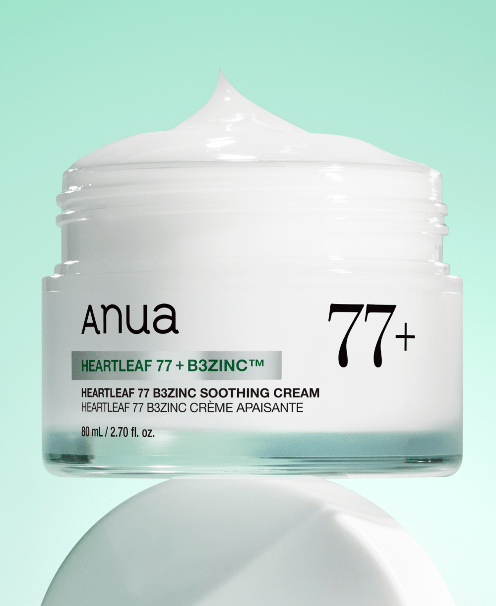 Anua Heartleaf 77 B3Zinc Soothing Cream 80ml label and texture detail