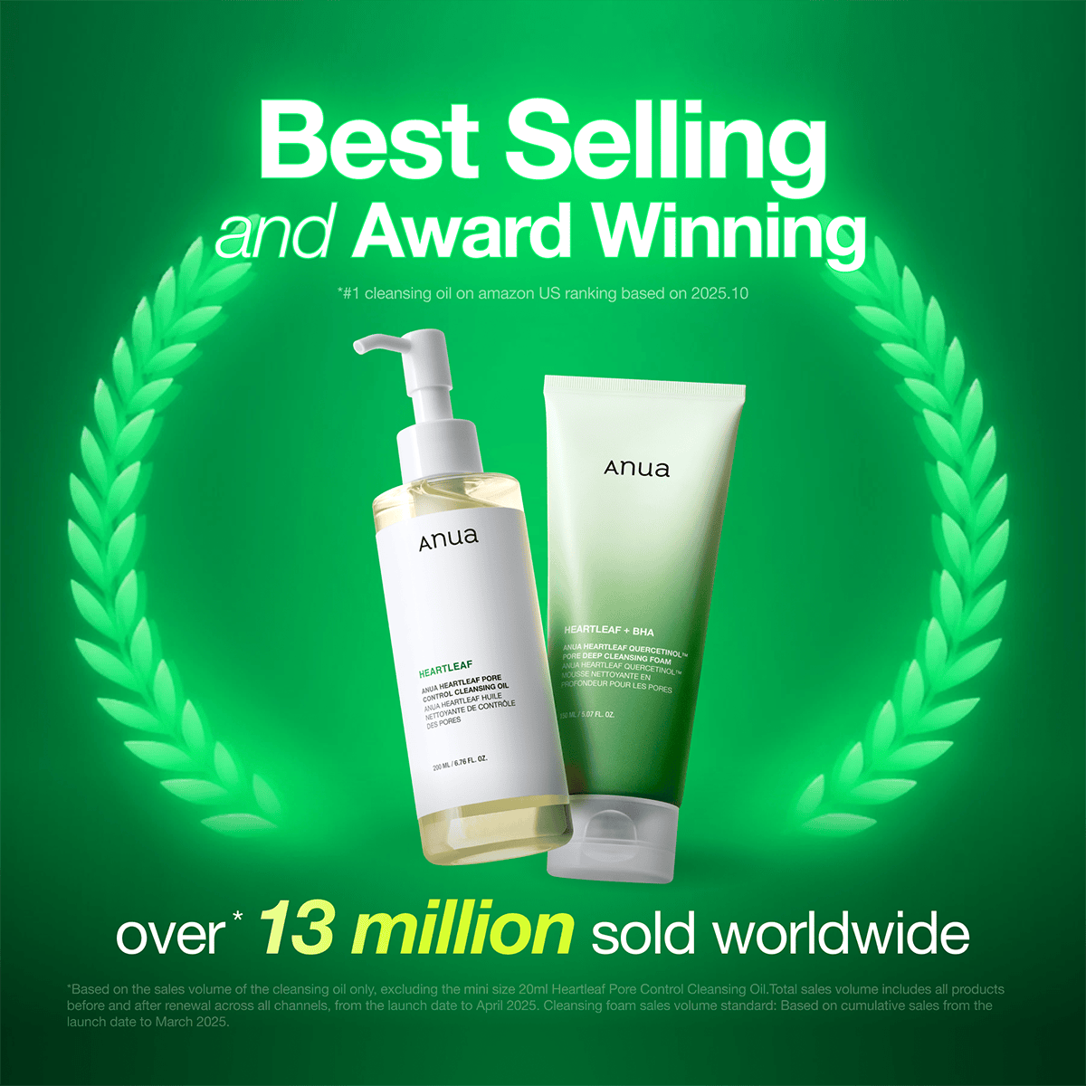 Anua official cleansing routine image showing Heartleaf Quercetinol Foam with cleansing oil sold separately