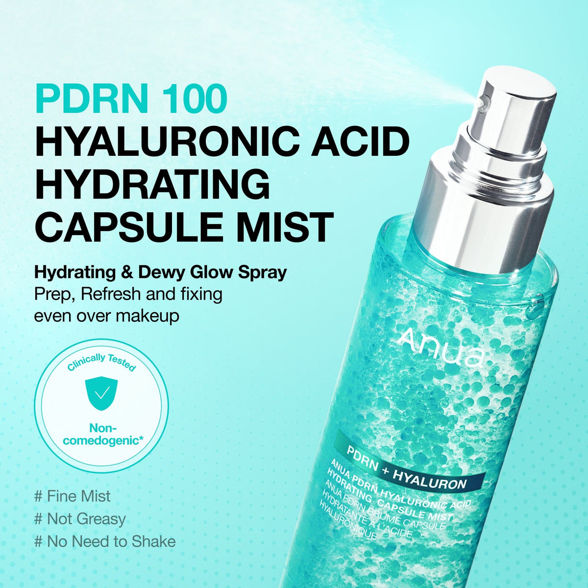Anua PDRN Hyaluronic Acid Hydrating Capsule Mist 100ml official gallery image 2