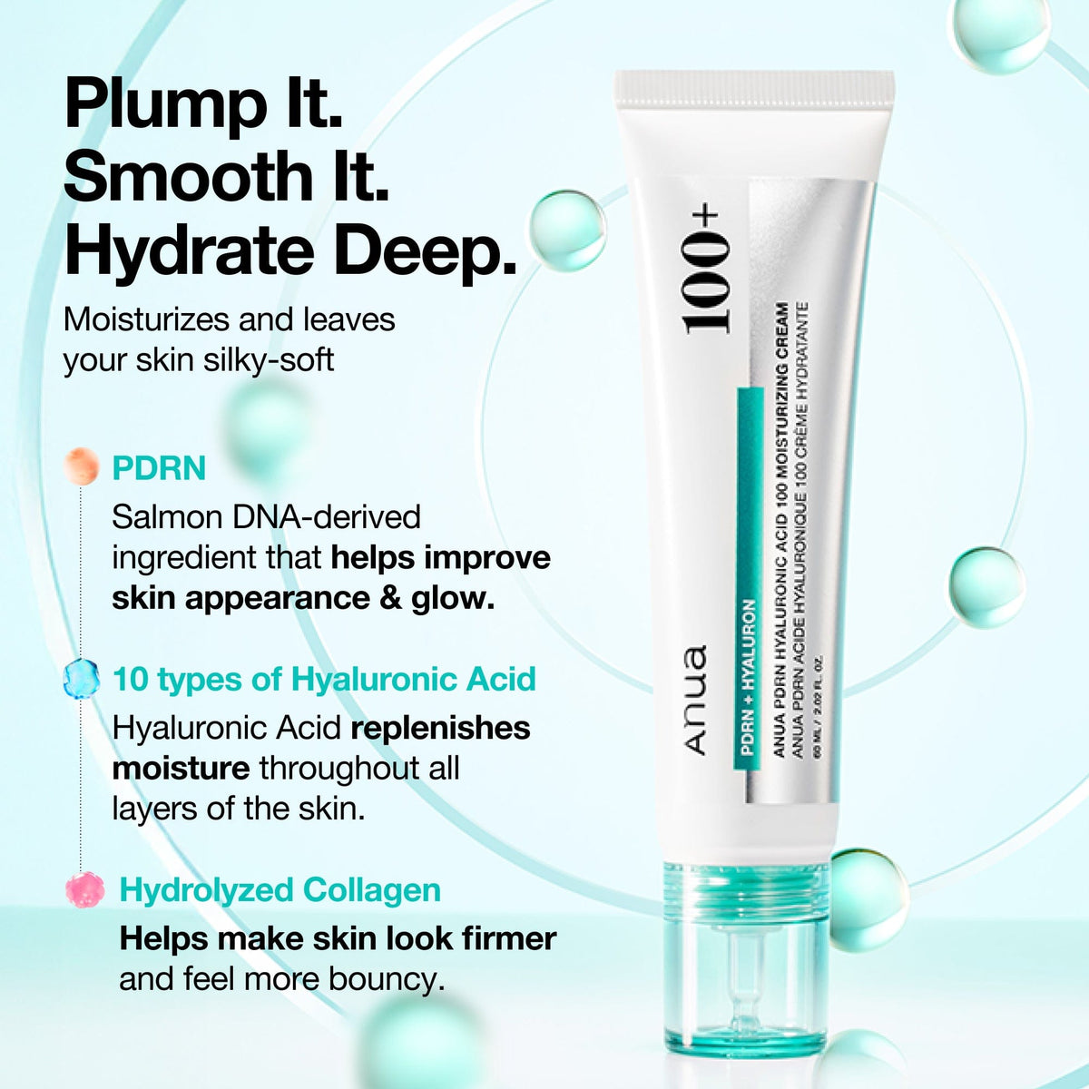 Anua PDRN cream key ingredients and moisturizing benefits