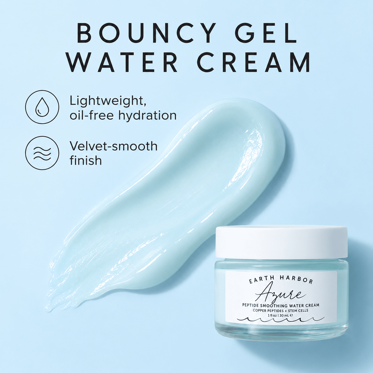 Earth Harbor Azure bouncy gel water cream texture