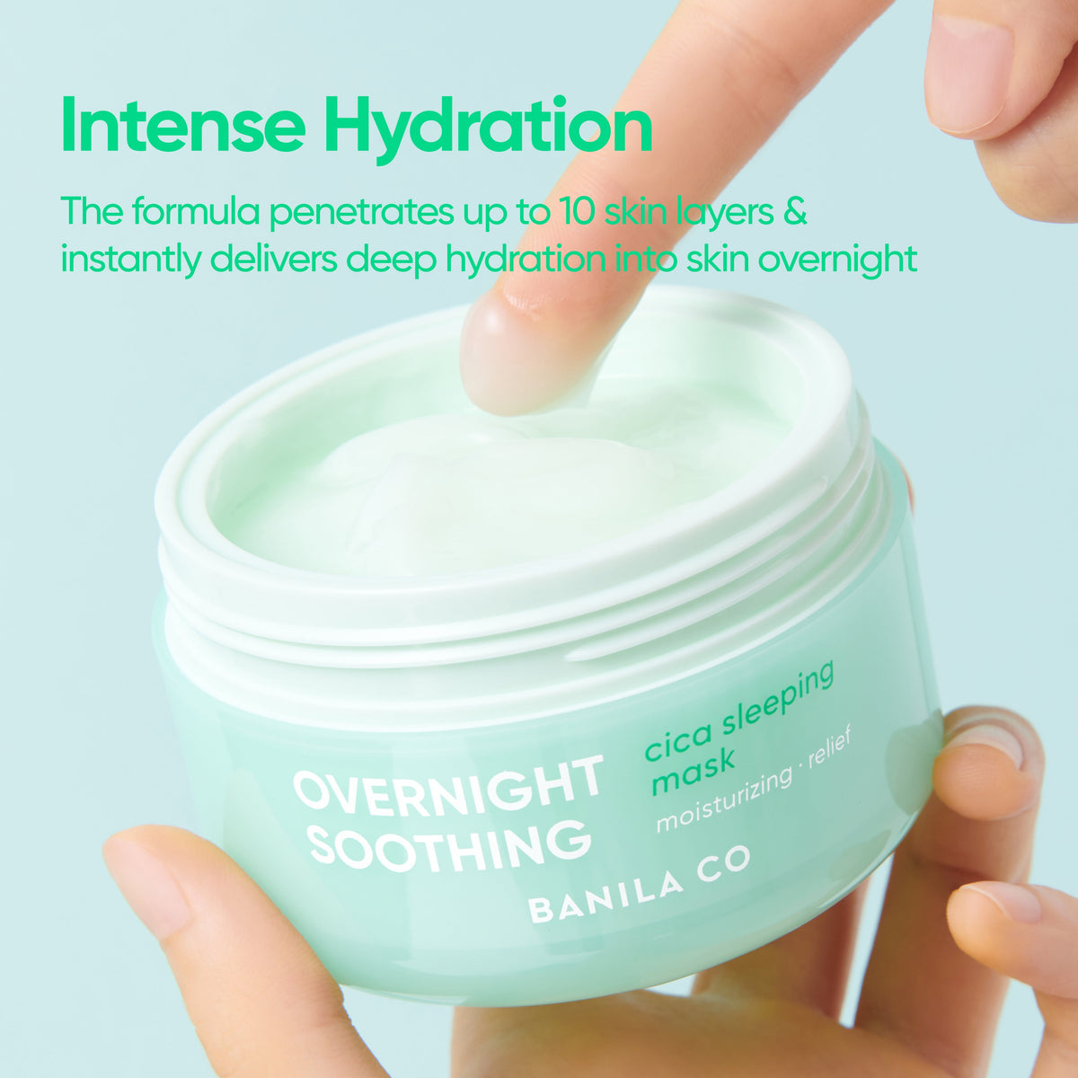 Banila Co Overnight Soothing Cica Sleeping Mask 100mL β Jar texture and hydration information