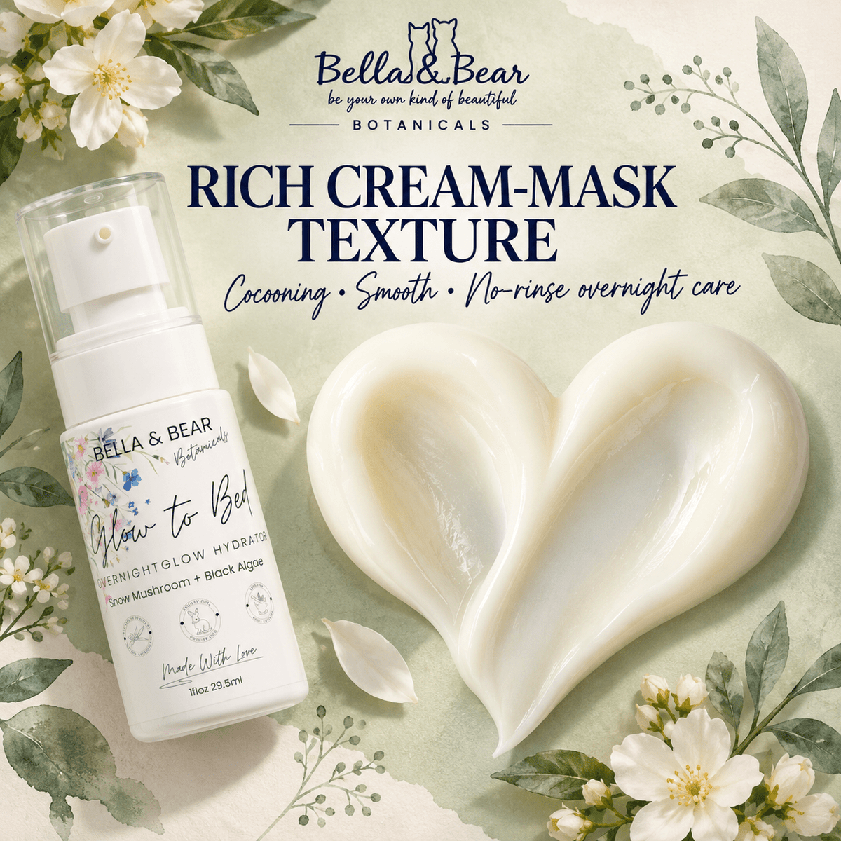 Bella & Bear Glow-To-Bed texture infographic