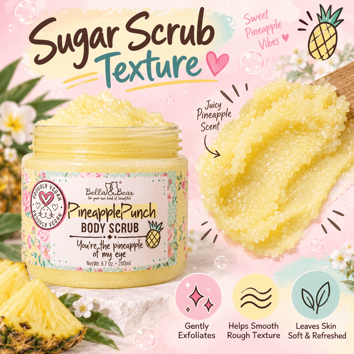 Pineapple Punch sugar scrub texture and pineapple scent