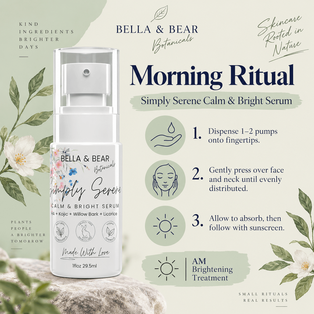 Simply Serene morning serum how to use
