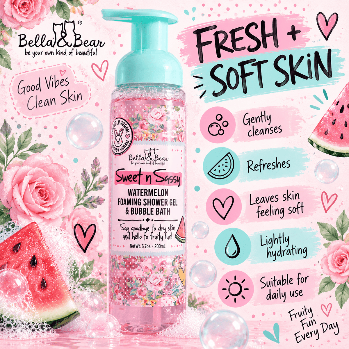 Bella & Bear Sweet n Sassy fresh soft skin benefits