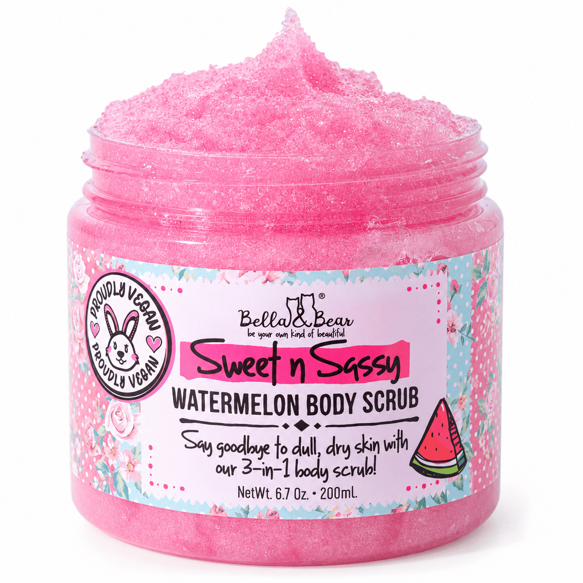 Bella & Bear Sweet n Sassy Watermelon Body Scrub 6.7 oz