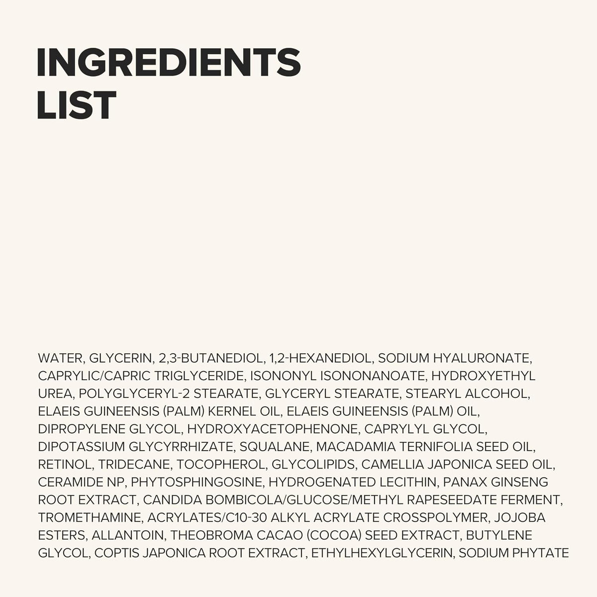 Beauty of Joseon Revive Firming Moisturizer 60mL ingredient list