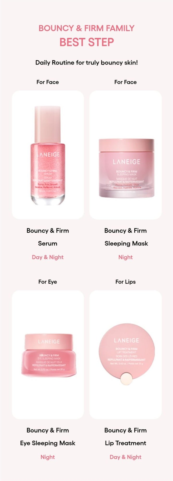 LANEIGE Bouncy & Firm Serum official family routine