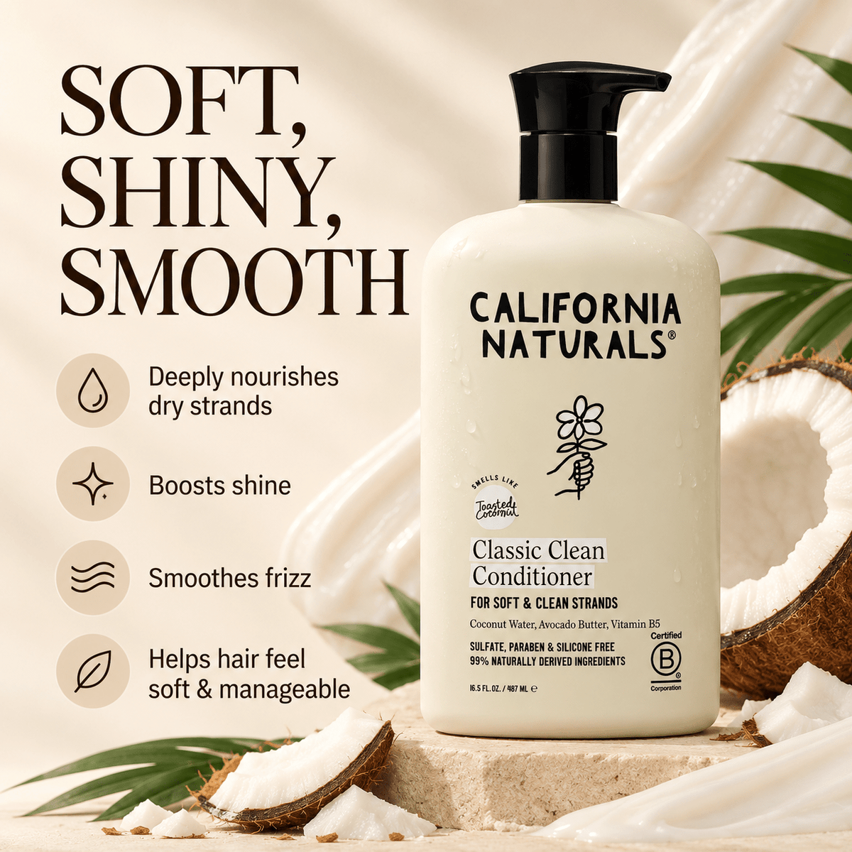 California Naturals Classic Clean Conditioner soft shiny smooth hair benefits