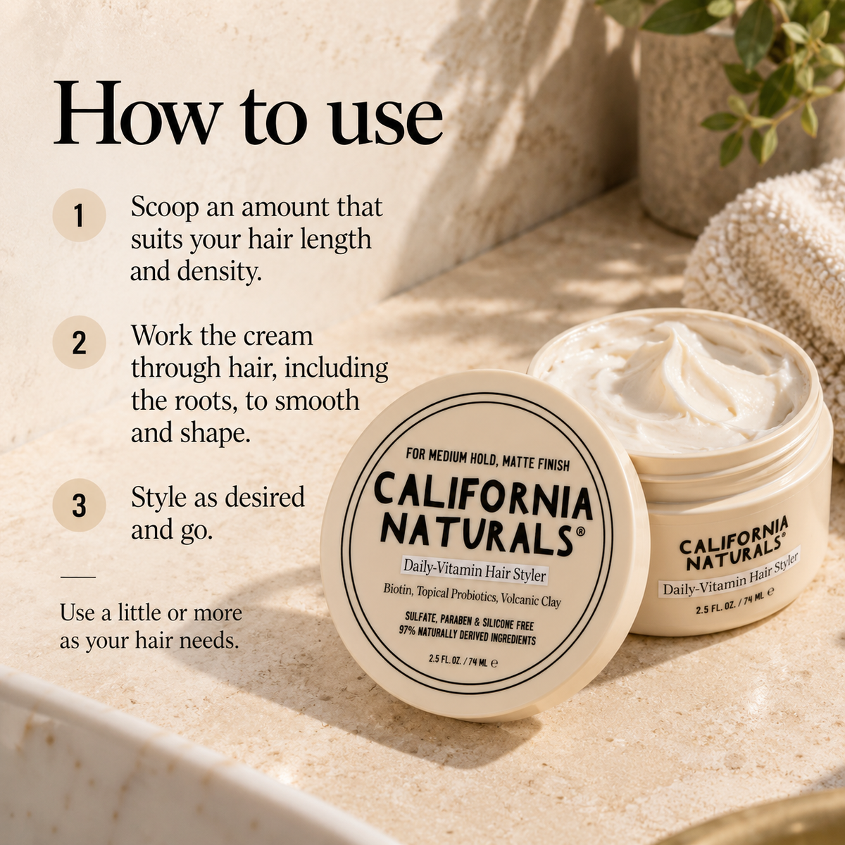 How to use California Naturals Daily Vitamin Hair Styler