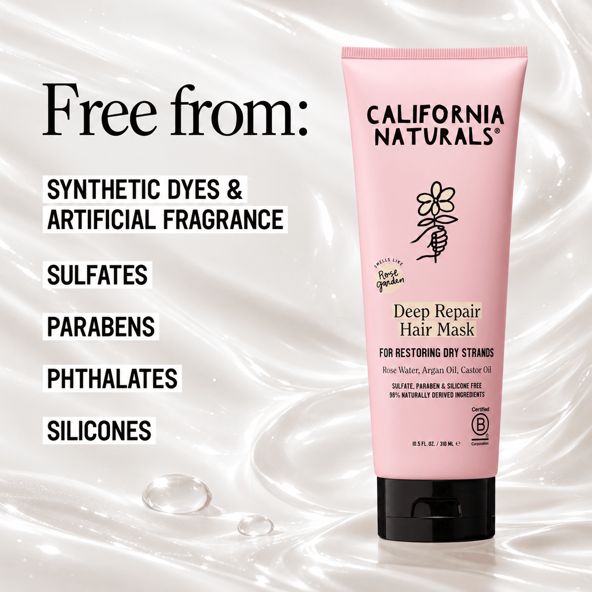 Free from synthetic dyes sulfates parabens phthalates silicones