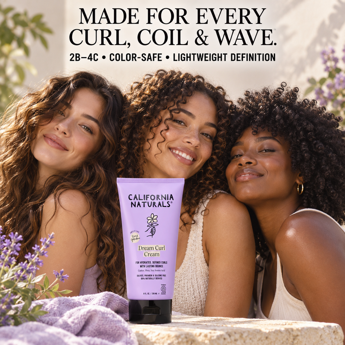 California Naturals Dream Curl Cream for curl, coil and wave hair types 2B to 4C