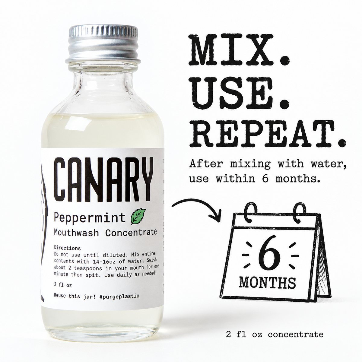 Canary mouthwash use within six months after mixing