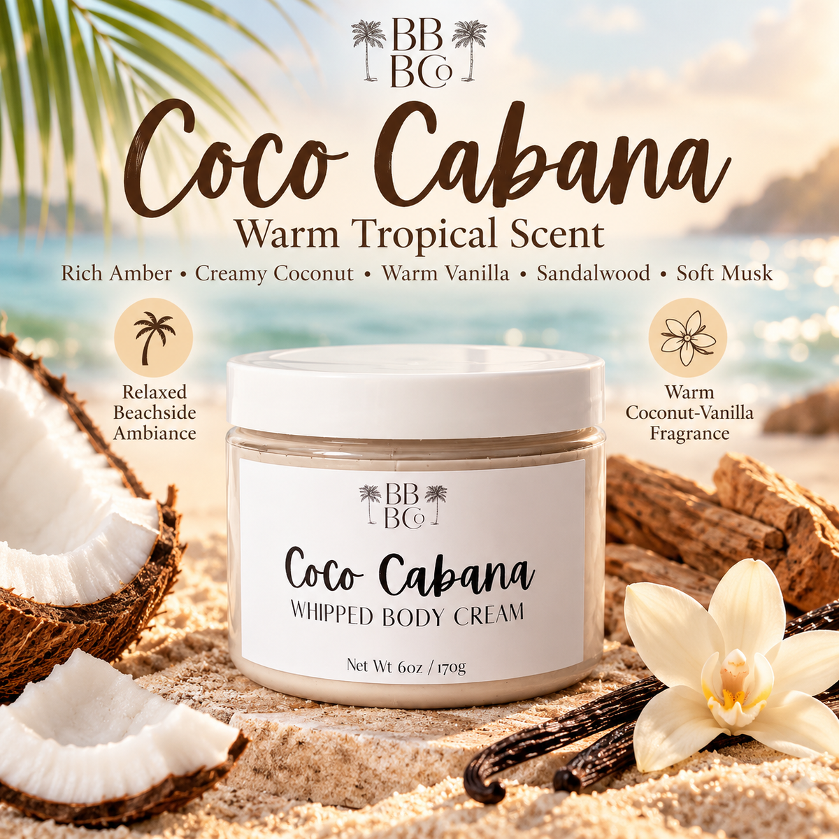 Coco Cabana amber coconut vanilla sandalwood musk scent profile