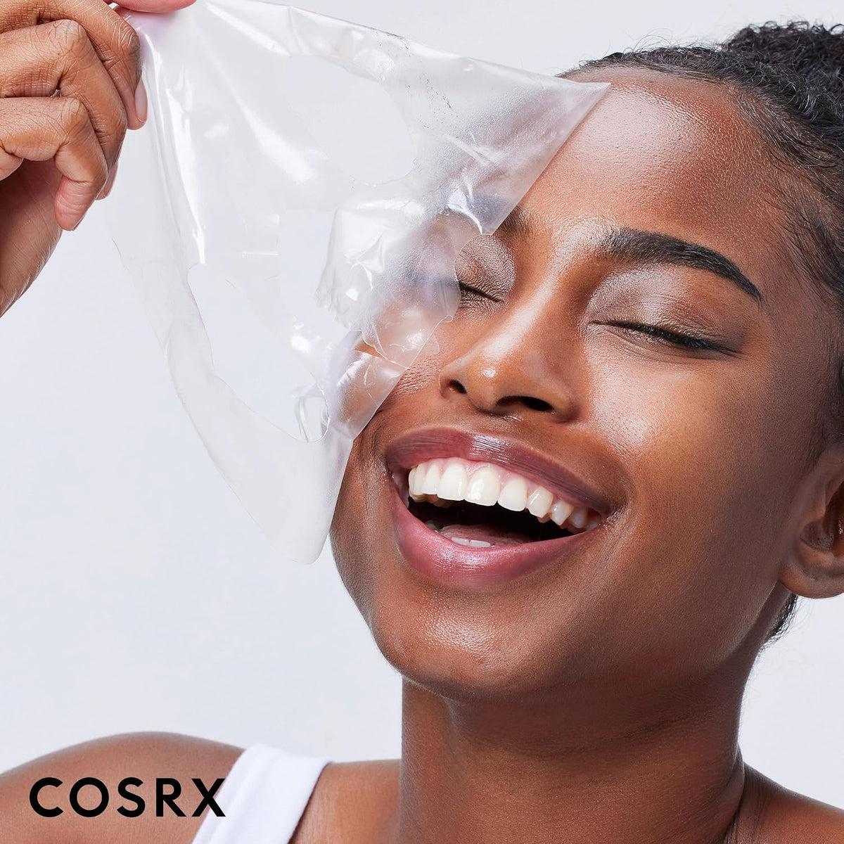 COSRX Advanced Snail Mucin Glass Glow Hydrogel Mask 3 Sheets - Hydrogel application texture - English Amazon panel