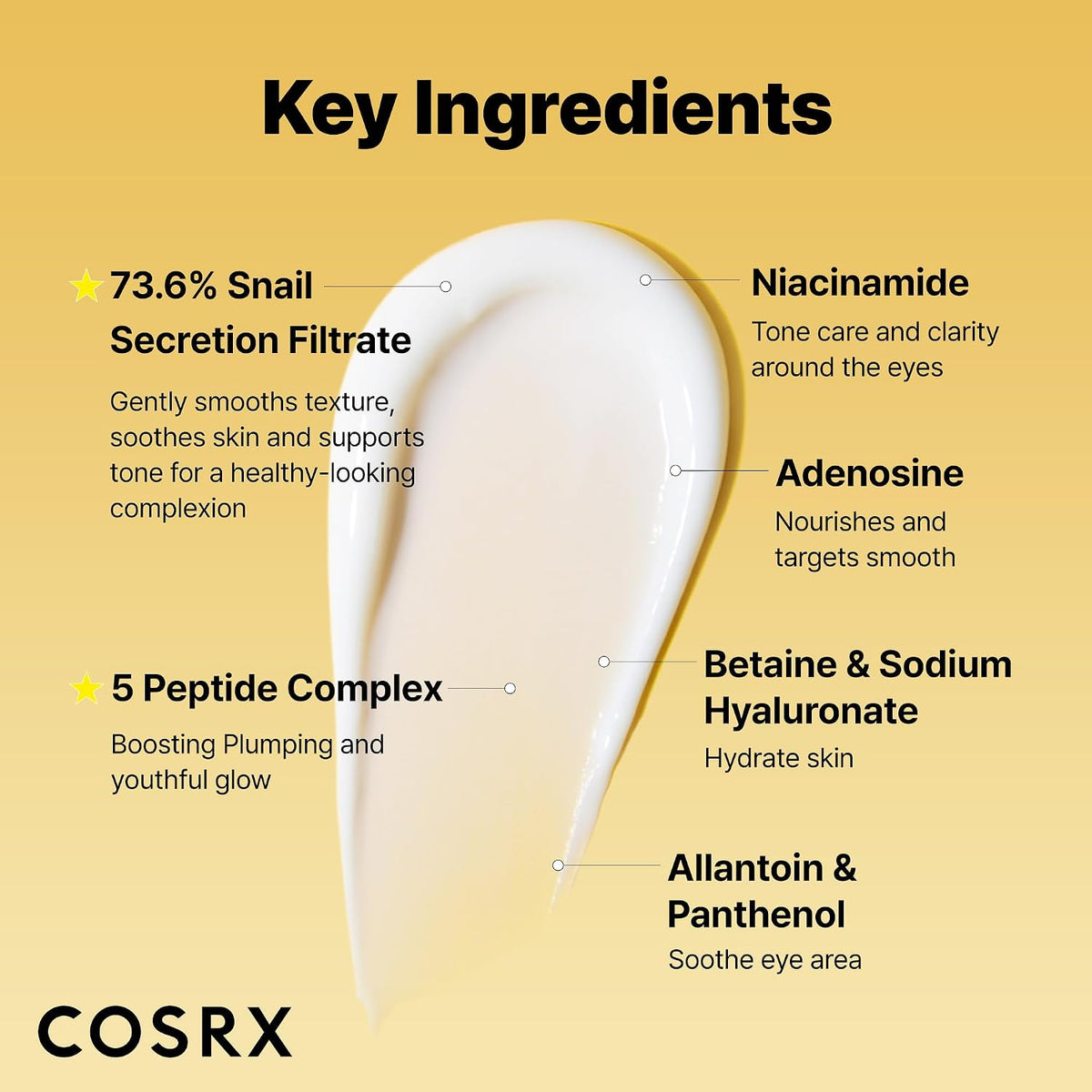 COSRX Advanced Snail Peptide Eye Cream 25mL - Key ingredients - English Amazon panel