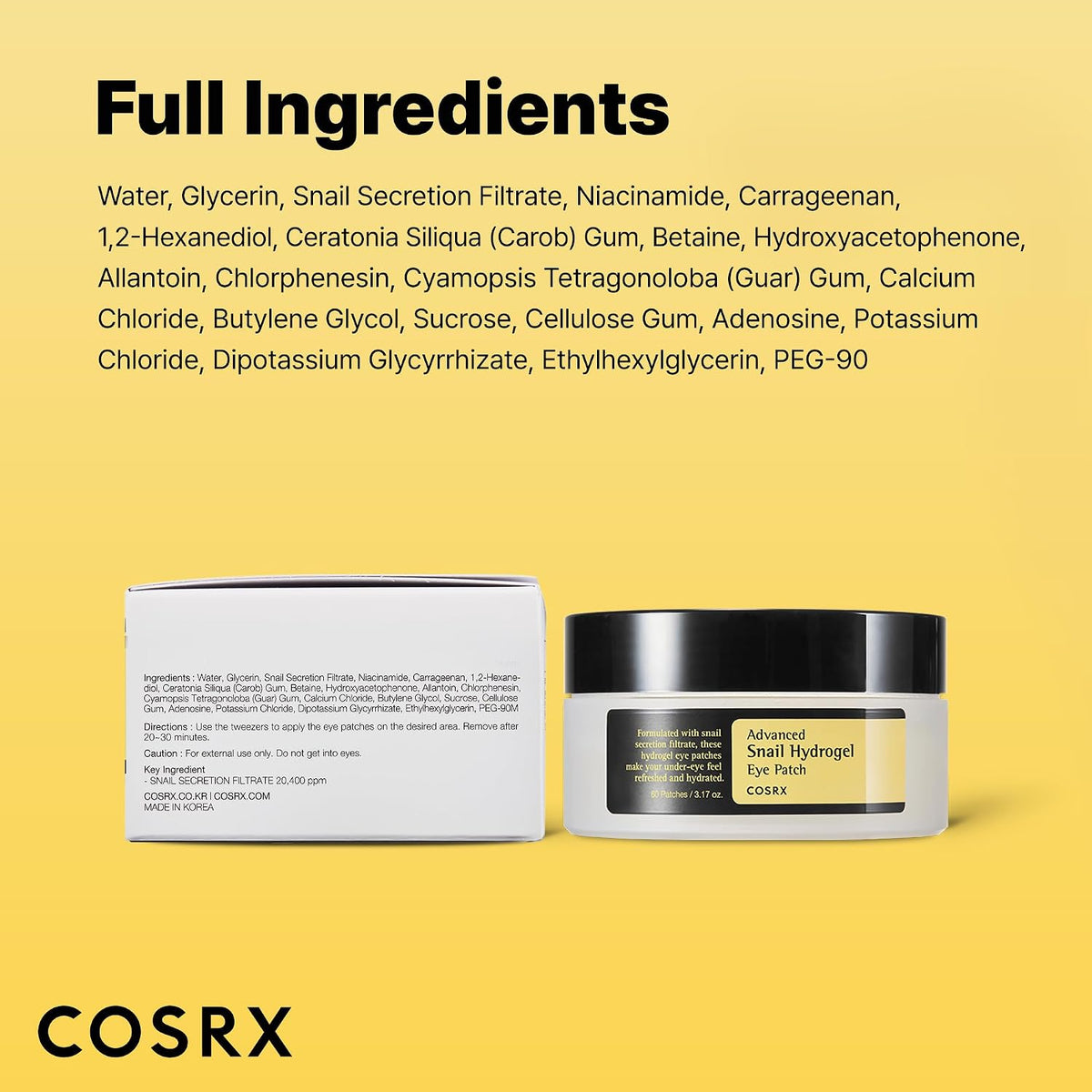COSRX Advanced Snail Hydrogel Eye Patch 60 Patches - English product information panel 7