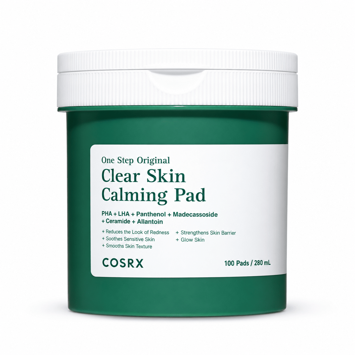 COSRX One Step Original Clear Skin Calming Pad 100 Pads product on white background