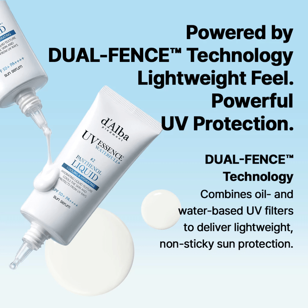 d'Alba Panthenol Liquid Essence Sun Serum 50mL - dual fence technology
