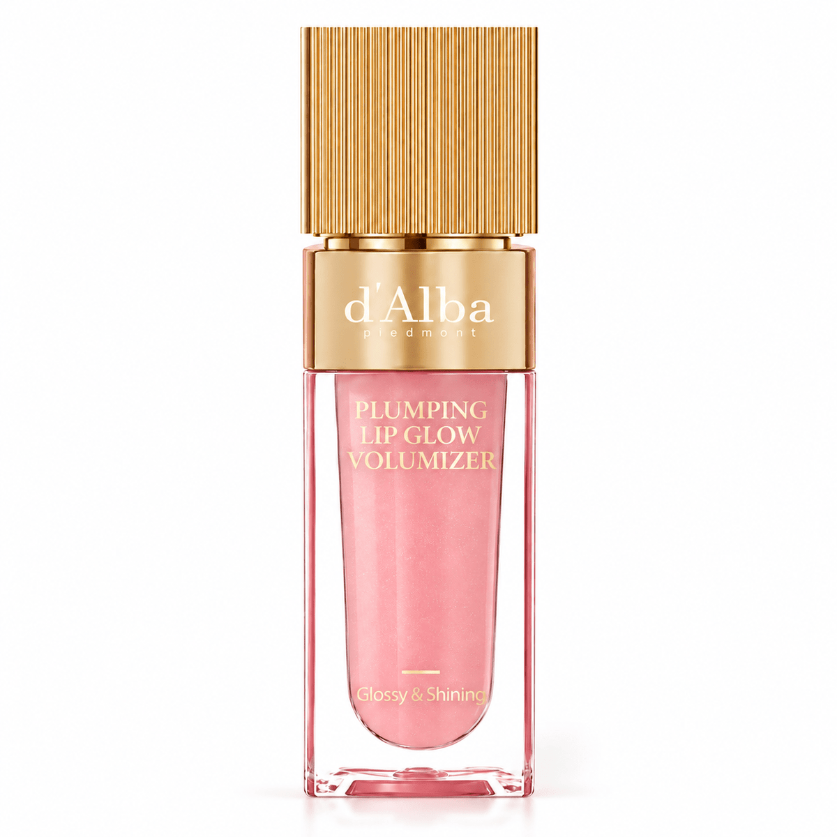 d'Alba Plumping Lip Glow Mood Volumizer feeble pink 5mL on white