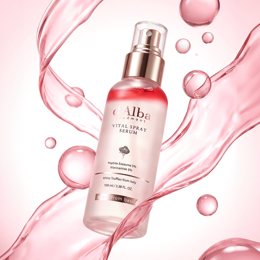 d'Alba Vital Spray Serum Niacinamide 5%: current bottle and serum context