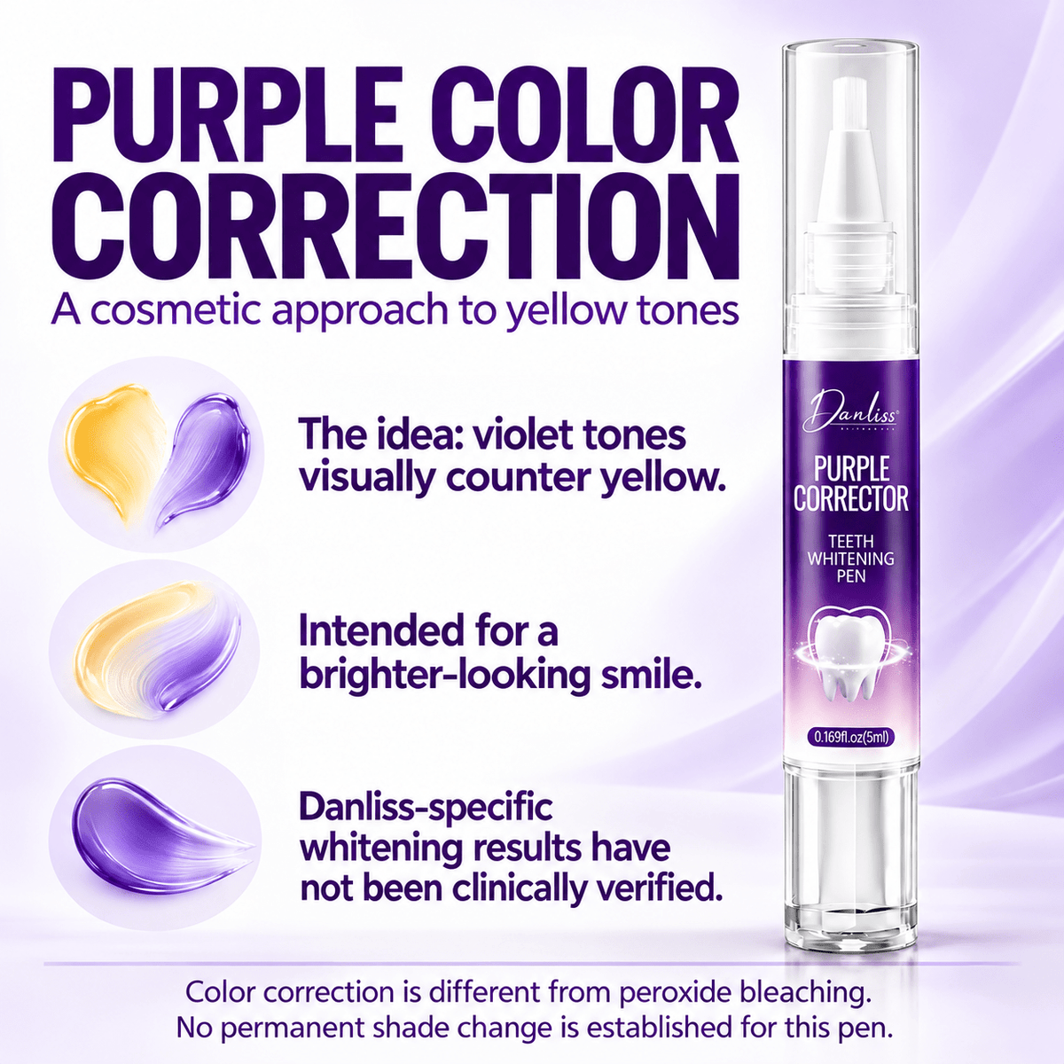 Danliss purple color correction concept and evidence limits; no permanent shade change established