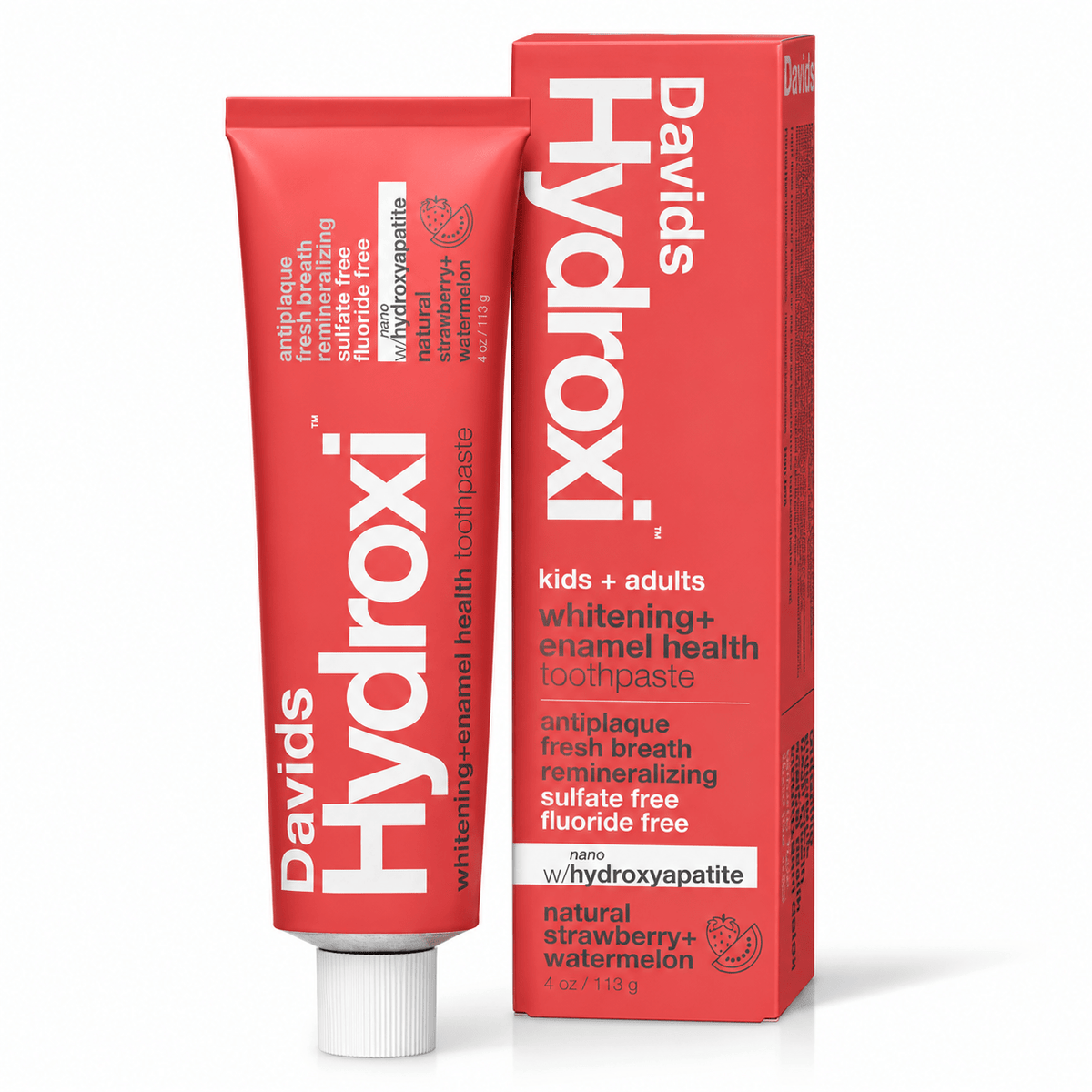 Davids Hydroxi nano hydroxyapatite toothpaste Strawberry Watermelon 4 oz