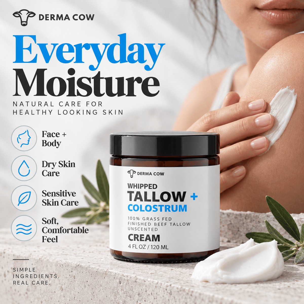 Derma Cow Tallow + Colostrum daily face and body moisture