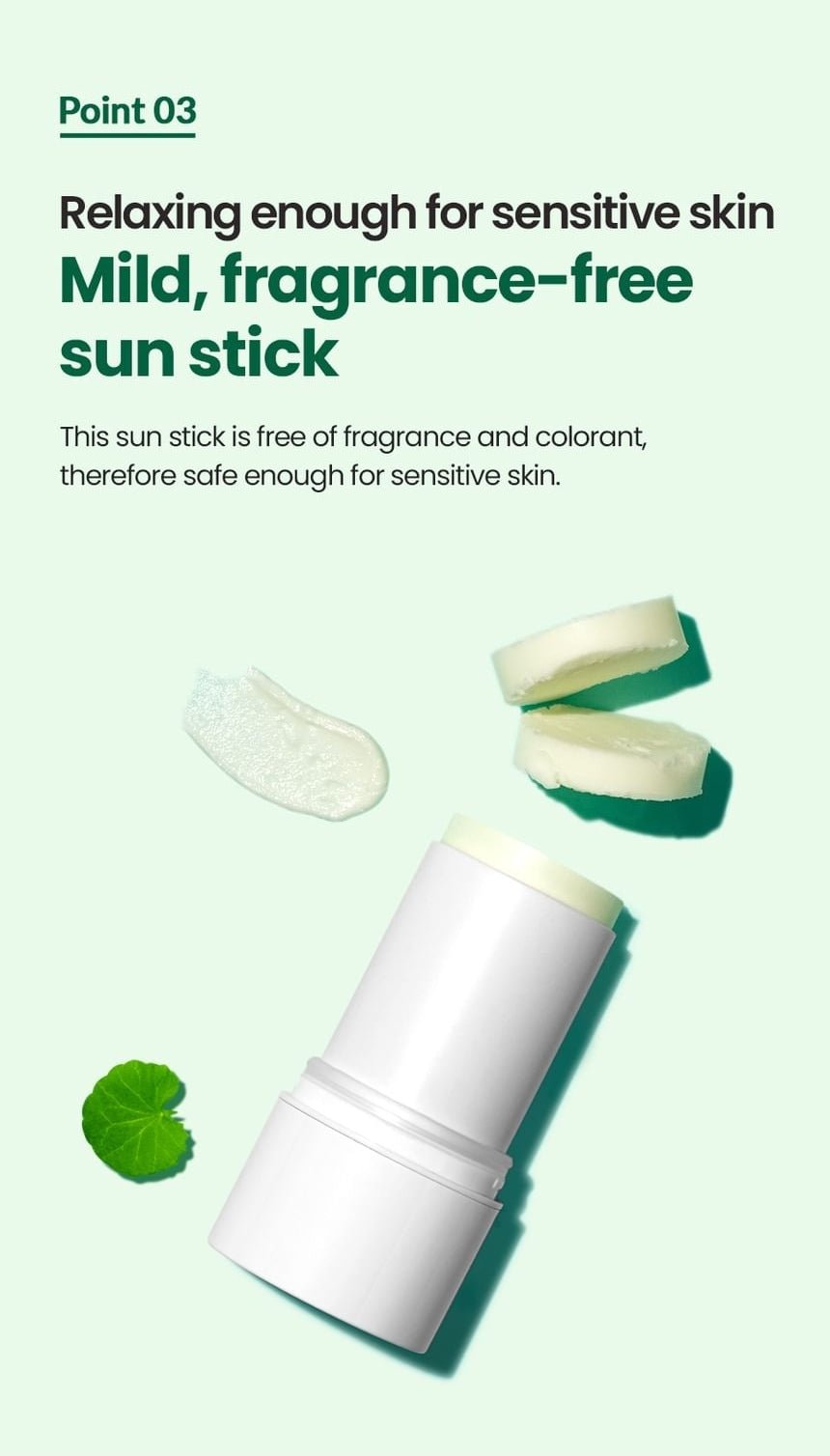 Dr.G R.E.D Blemish Soothing Up Sun Stick 21g point 3 fragrance free source panel