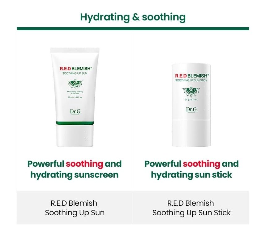 Dr.G R.E.D Blemish Soothing Up Sun Stick 21g hydrating range source panel