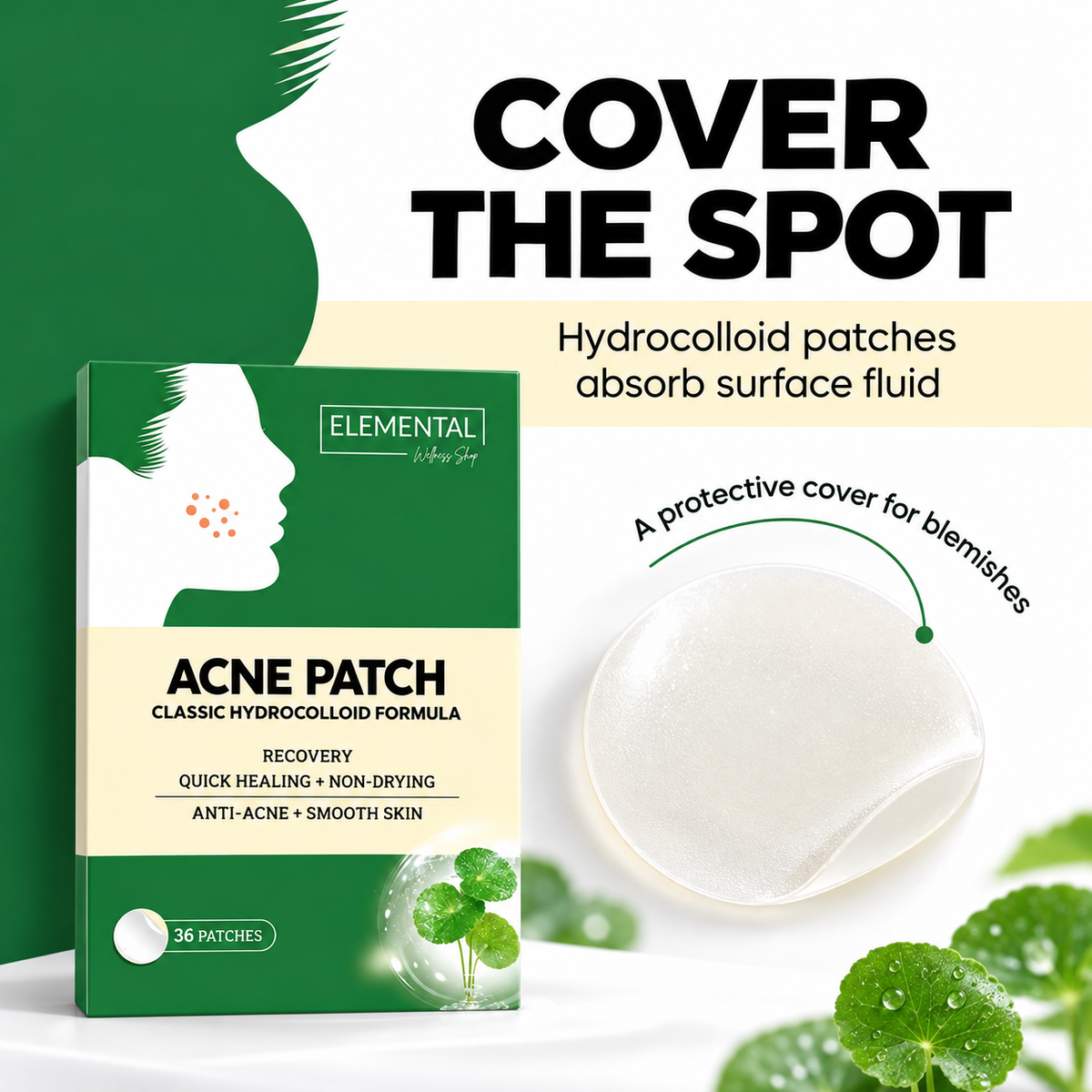 Hydrocolloid patches provide a protective cover and absorb surface fluid