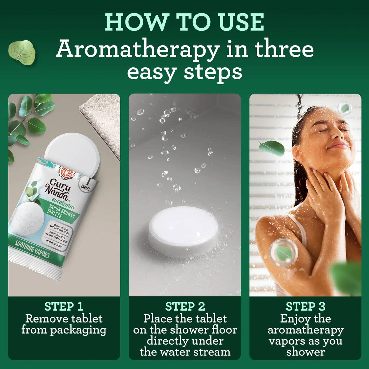 GuruNanda LLC β wholesale Shower Steamer/Bomb β Eucalyptus Vapor Shower Tablets β 10 Count5