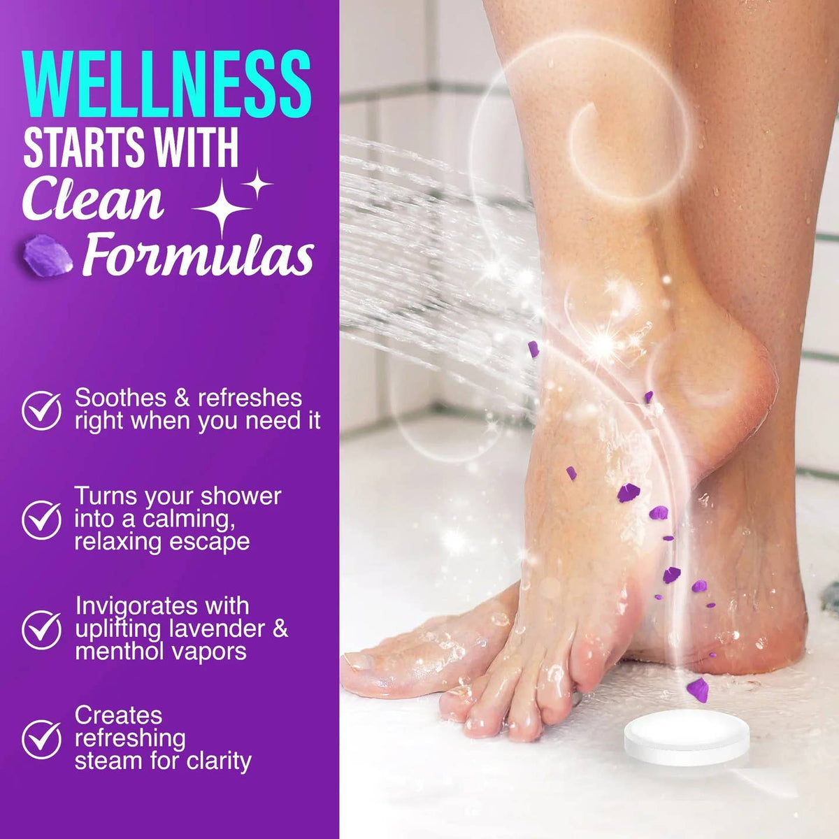 GuruNanda LLC β wholesale Shower Steamer/Bomb β Lavender Vapor Shower Tablets - 5 Count3