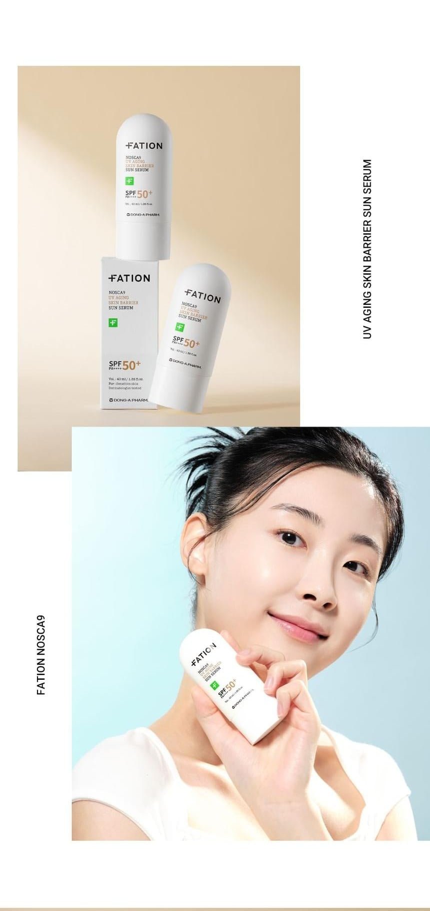 FATION Nosca9 UV Aging Sun Serum: application context