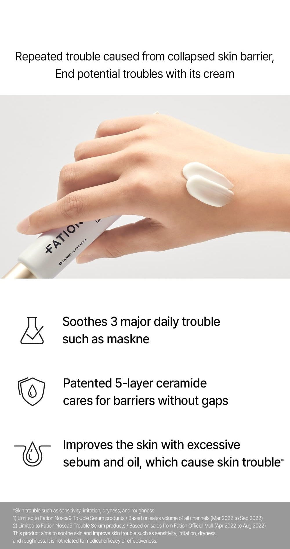 FATION Nosca9 Trouble Cream 45mL care overview